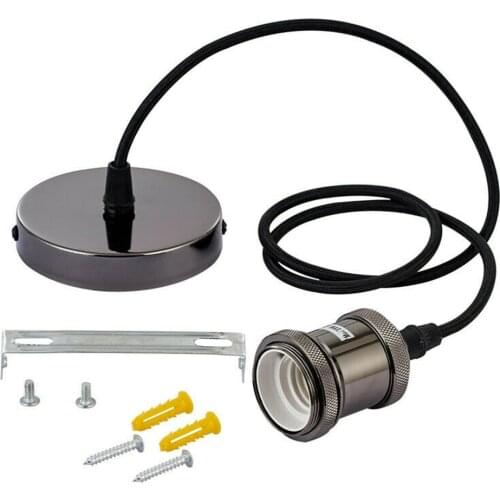 E27 Ceiling Light Fitting Rose Vintage Industrial Pendant Lamp Bulb Holder Pendant Light Holder E27 Screw Socket Base