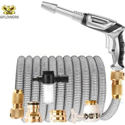 Expandable Magic Hose Pipe High-Pressure Car Wash Hose Adjustable Spray Flexible Home Garden Watering Hose Cleaning Water Gun