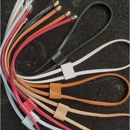 2021 New Women Detachable PU Leather Bag Strap DIY Replacement Bucket Bag Drawstring Rope Backpack Beam Pocket Purse Accessories