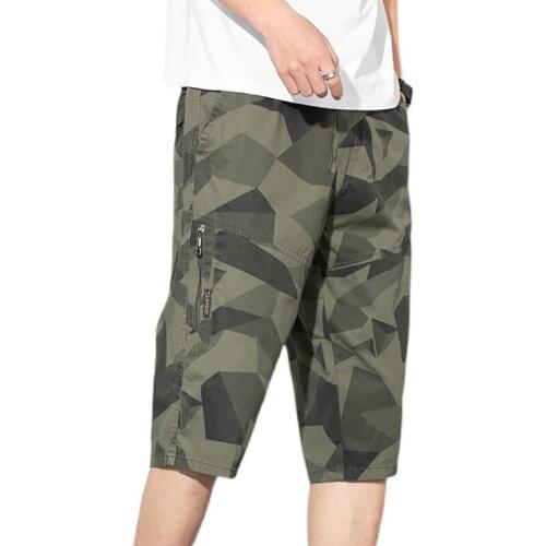 Mens Casual Summer Camouflage Pocket Elastic Waist Fifth Pants Loose Beach Shorts Male Summer Sports Workout Bottoms Clothing6X
