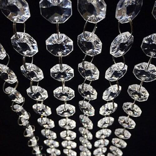 Curtain Decoration Part Crystal Garland Clear Glass Beads Chain Party Wedding Tree Decoration Bead Strip 1M