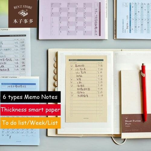 SHARKBANG 40 Sheets 6 Types Smart Memo Pads Vintage Message Notes Paper Sheet Weekly/To Do List Planner School Stationery