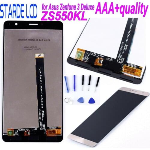 STARDE LCD for Asus ZenFone 3 Deluxe ZS550KL Z01FD LCD Display Touch Screen Digitizer Assembly Gold Replacement Parts with Tool