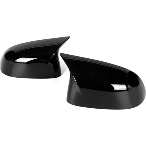 1Pair Car Glossy Black Horned Side Wing Door Mirror Cover Caps M Style Fit for BMW X5 F15 X6 F16 28i 35i 2014-2016 2017 2018