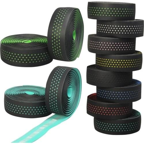 1 Pair Soft Road Bike Bicycle Handlebar Tape Cork EVA PU Handle Bar Tape Professional Cycling Damping Anti-Vibration Wrap