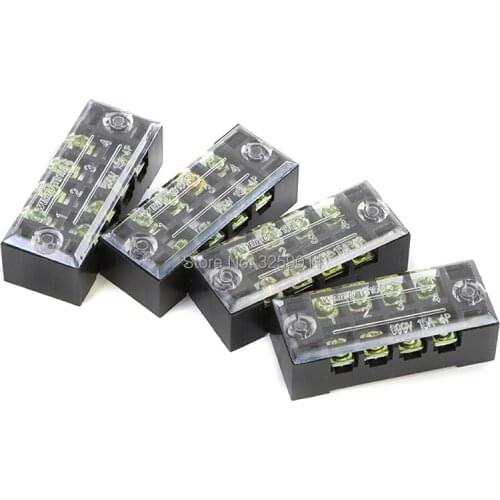 1PCS TB-1504 Suyep 4 Positions Dual Rows 600V 15A Wire Barrier Block Terminal Strip copper
