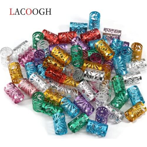 100Pcs Inner Dia 9mm Golden/Silver/Mix Color Micro Hair Dread Braids dreadlock Beads Adjustable Cuffs Clips for Hair Accessories