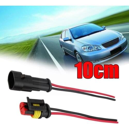 2 Pin 10cm Car Boat Wire Connector Plug Terminal Sealed Balck Electrical Waterproof Color Kit W4B9