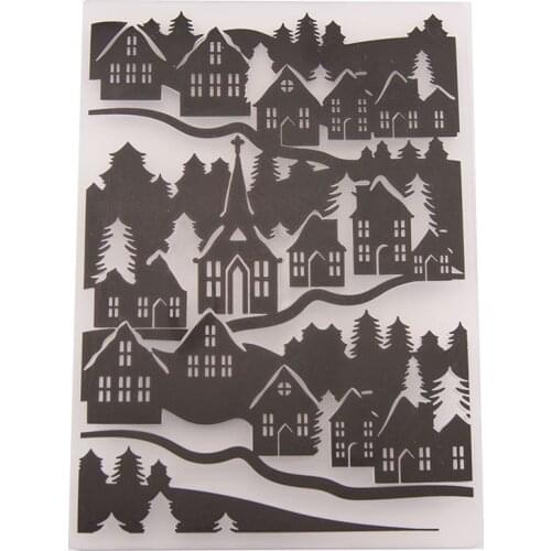 2020 houses building Embossing Folders for Papers Photo Album Making Cards Supplies DIY 3D Plastic Scrapbooking Cutting Dies