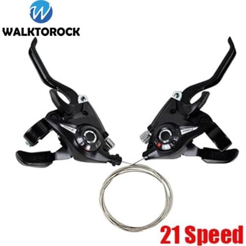 3*7 21/ 3*8 24 Speed Bicycle Shifter Brake Bike Gear Shifter/Brake Lever Cycling MTB Bike Disc Brake Levers with Shift Cable