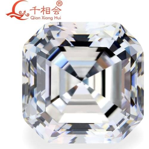 5-15mm DF GH IJ color white asscher shape dia mond cut Sic material moissanite loose gem stone qianxianghui
