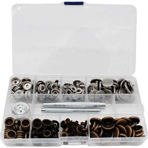 50 Set Snap Buttons Fasteners 17mm For Jackets Jeans Bracelets Bags DIY Crafts