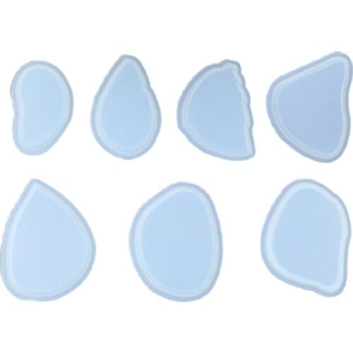 7 Pcs Crystal Epoxy Resin Mold Hanging Tag Listed Pendant Mirror Silicone Mould DIY Crafts Casting Tools J60E