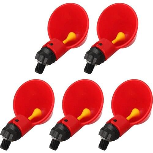 Automatic Poultry Drinking Machine Pack of 5 Chicken Drinking Cup for Hens Quail Birds Drinking Bowls for Chick Nipple Drinkers