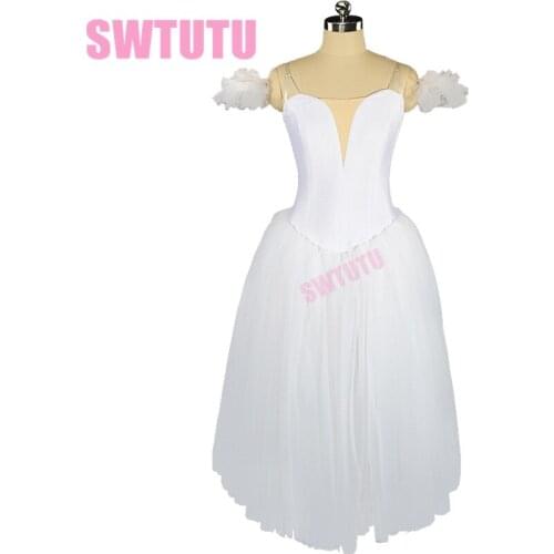 Adult white fairy ballet tutu dress girls professional romantic ballet tutu dress performance ballet costumes BT9128