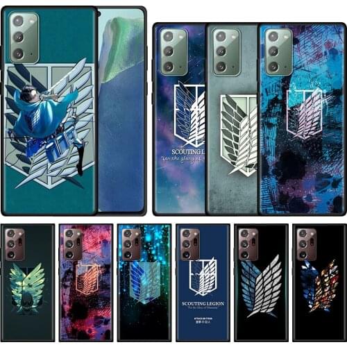 Phone Case For Samsung Galaxy Note 20 Ultra 10 Plus 10 Lite Note 8 10 Fundas Soft Coque Silicone Cases Attack On Titan Badge