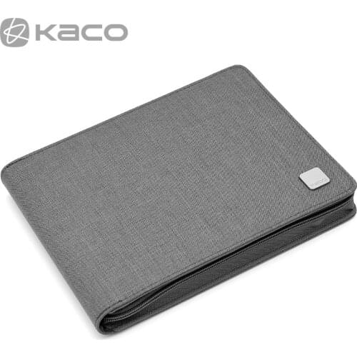 Black KACO Fountain Pen Case 20 Slots Gray Canvas Pen Pouch Pencil Case Bag Storage for 20 Pens Waterproof Office Business Style