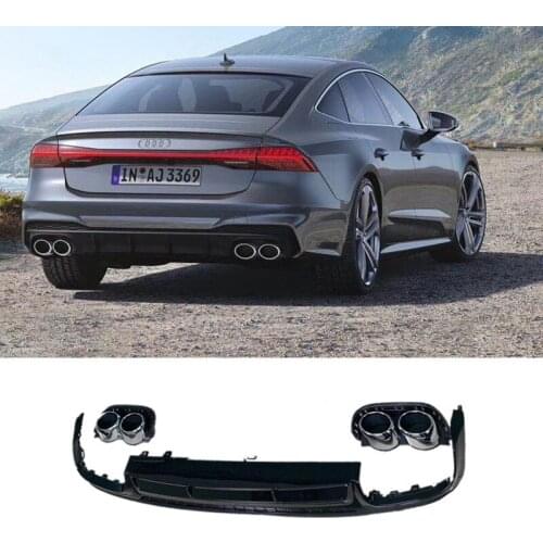 Crazy2021 Fit For Audi A6l Refitting Four Outlet Exhaust Throat S7 Rear and Tail Lip A7 Upgrading S6 Big Surround C8