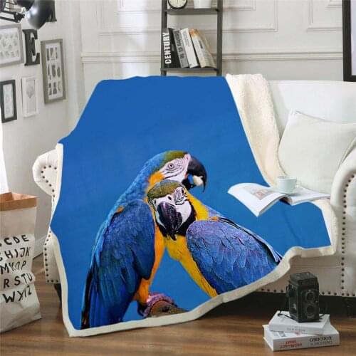 Plstar Cosmos colorful Parrot brid Blanket 3D print Sherpa Blanket on Bed Kids Girl Flower Home Textiles Dreamlike style-4