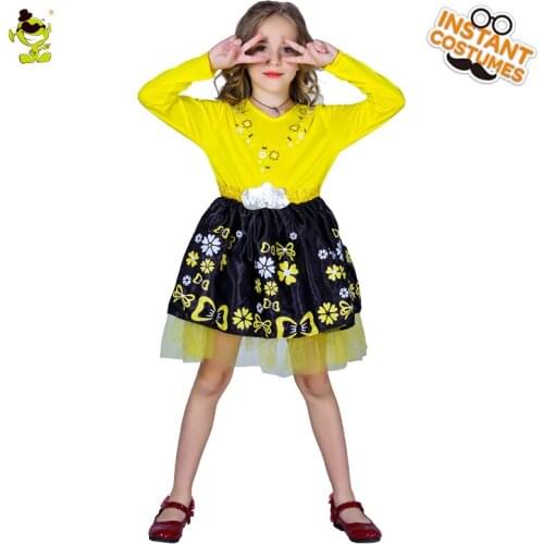 Girls Wiggles Dress Kids Yellow skirt For Christmas Party Costumes Beauty And Bright Fancy Dress