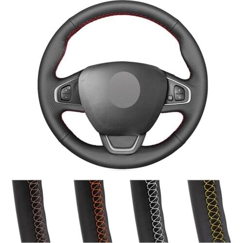 DIY Customized Car Steering Wheel Cover For Renault Clio 4 (IV) Kaptur Captur 2016-2019 Leather Steering Wrap