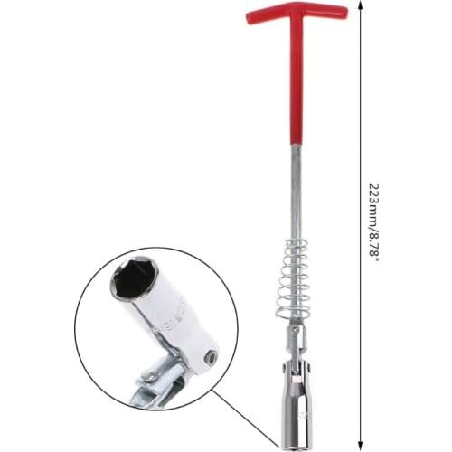 16mm/0.6" Spark Plug Removal Tool T-Bar T-Handle Flexible Spanner Socket Wrench G88B