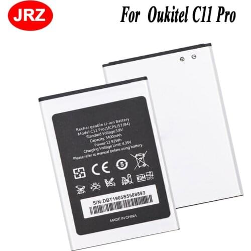 JRZ For Oukitel C11 Pro Phone Battery 3400mAh Hight Capacity 3.8V Top Quality Replacement Batteries
