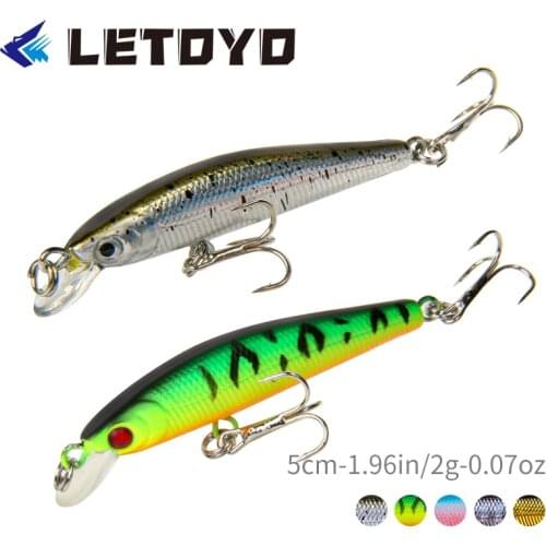LETOYO LHB010 Minnow Fishing Lure 74mm 4g Artificial Hard Baits Laser Jerkbaits Swimbait Wobblers10# Treble Hooks Winter Fishing