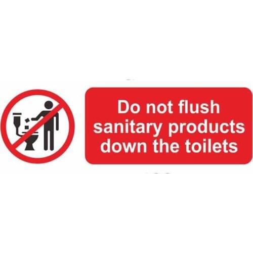 Hot Warning Do Not Flush Sanitary Products Down The Toilets Car Sticker KK Vinyl Car Styling Laptop Accessories PVC 15cm*5cm