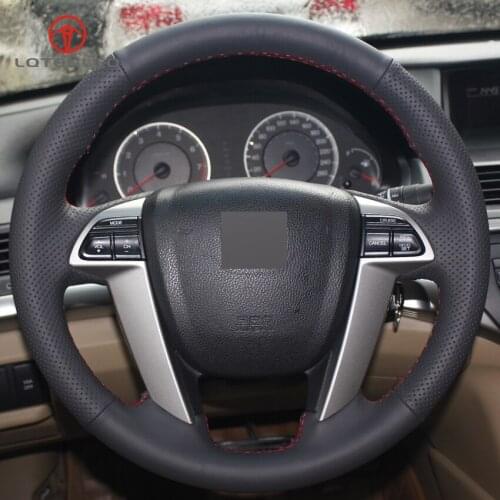 LQTENLEO Black Artificial Leather DIY Car Steering Wheel Cover for Honda Accord 8 2008-2012 Odyssey 2011-2017 Pilot 2009-2015