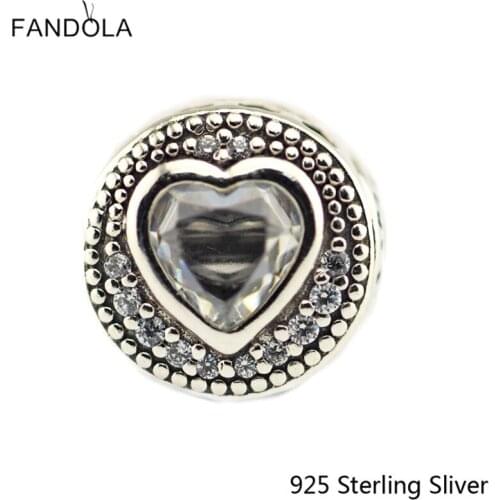 CKK Small Hole Essence Beads Passion Heart Charms 925 Sterling Silver Original Jewelry Making Fits For Bracelets