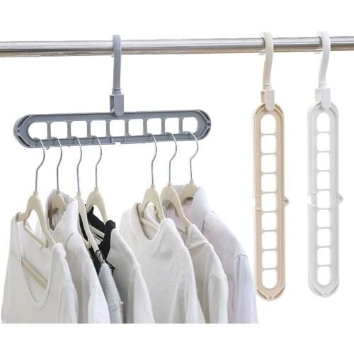 Multi-port Support Circle Clothes Hanger Multifunction Plastic Scarf Clothes Hangers Wardrobe Clothes Finishing Storage Shelf