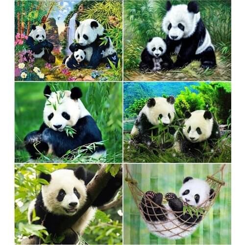 AZQSD Diamond Painting Panda Cross Stitch Kits Picture Of Rhinestones Diamond Embroidery Mosaic Full Square Drill Home Decor