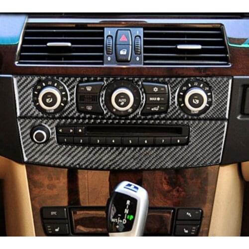 Carbon Fiber Sticker for BMW 5 Series E60 2005-10 Console Gear Shift Panel Air Outlet Frame Door Armrest Decor Strips Cover Trim