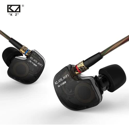 KZ ATE Dynamic Earphone In Ear Monitors HiFi Earbuds With Mic Copper Driver HiFi Sport Headphones Running Gamming Earphone