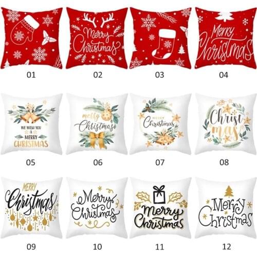 2020 Merry Christmas Cushion Cover Sofa Cushions Plant Throw Pillow Christmas Decorations For Home Xmas Decoration