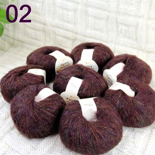 NEW Luxurious Soft 8balls*50g Crocheting & Knitting MOHAIR wool hand Yarn Knitting Rainbow Chocolate 823-02-8