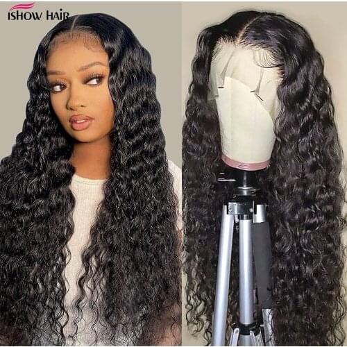 Brazilian Water Wave Lace Front Human Hair Wigs 13x4 Lace Front Wigs Pre-Plucked with Baby Hair Remy Human Hair Wigs 150 Density