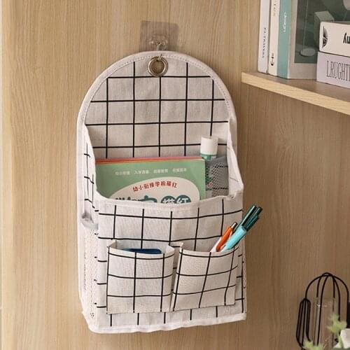 Storage hanging bag student dormitory bathroom wall hanging bag door back wall shelf small cloth bag hanging home hanging bag