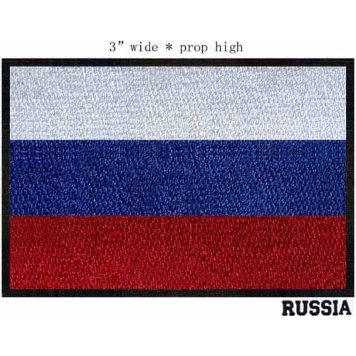 Russia 3" wide embroidery flag patch custom embroidered patches/iron on/brand patch