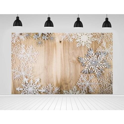 Scopiso Christmas Backdrop White Snowflake Wood Floor Bokeh Baby Shower Portrait Photography Background Decoration Photo Studio
