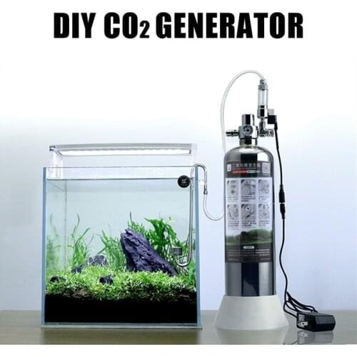 Aquarium DIY CO2 Generator System Stainless Steel Bottle Tools with Pressure Gauge Automatic Pressure Relief CO2 Gas Cylinder