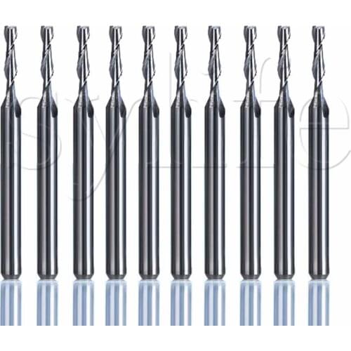 10pcs CNC Double Flute Spiral Cutter Router Bits 3.175x2x6mm Cutting Tool