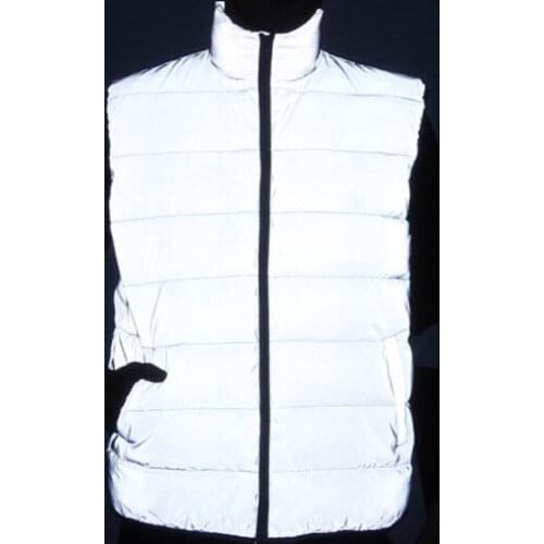 Reflective Mens Winter Vests Casual Slim Fit Winter Jacket Women Sleeveless Jacket Zipper Men Vest Jacket Chalecos Para Hombre