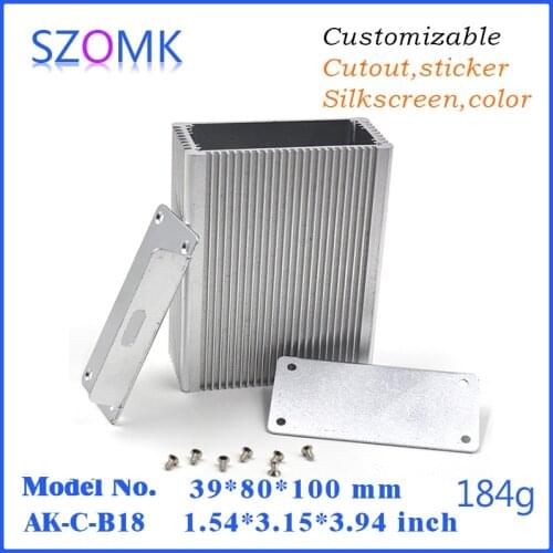 1 piece, 39*80*100mm anodizing aluminum extrusion enclosure amplifier case szomk china market of electronic power aluminum case