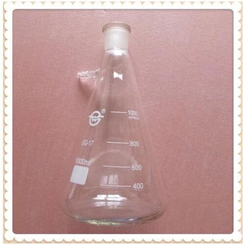 1000ml,24/29,Glass Filtering Flask,1 Litre,Lab Chemistry Filtration Vessel With 10mm Hose Adapter