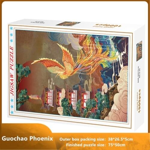 1000pcs Jigsaws Chinese Phoenix Flying Scenery Photo for Family Game Children Adult Relief Stress Toy Hotel Room Decoration