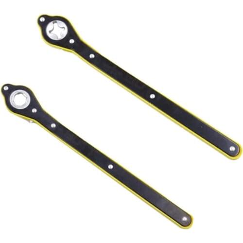 2 Pcs Automobile Tire Ratchet Wrench Tire Jack Removal Wrench Jack Labor Saving Wrench Jack Rocker Arm, Cross & Hexagon