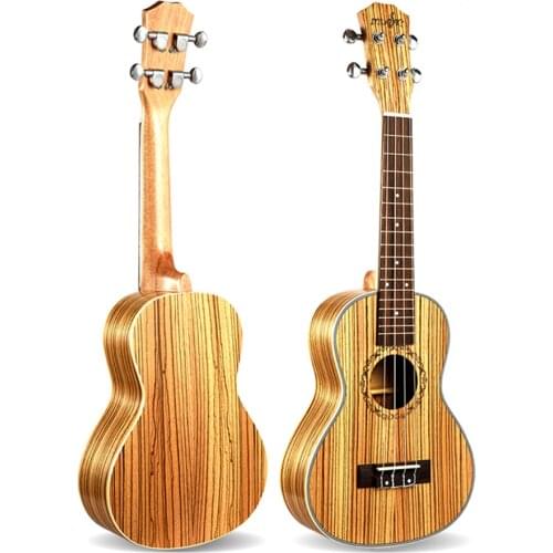 26 inch Zebra Wood Ukulele Tenor 4 strings electric small guitar with pickup Cavaquinho hawai muziek ukelele music instrument