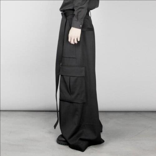 27-44 Influx Mens High Waist Pants Extra Long Flare Pants Wide Leg Pants Performance Alternative Hair Stylist Large Tube Pants